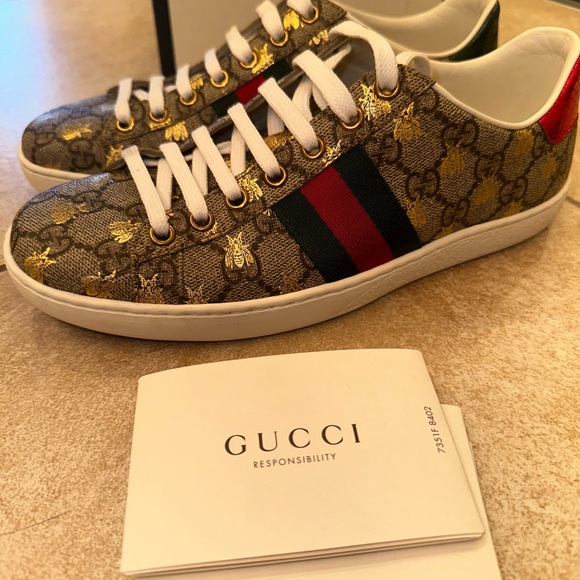Gucci Sneakers - WOMEN'S ACE GG SUPREME SNEAKER WITH BEES Size 7 eu 37 - Picture 4 of 9